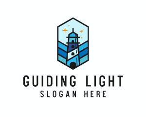 Starry Night Lighthouse logo design