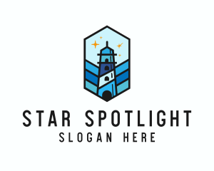 Starry Night Lighthouse logo design