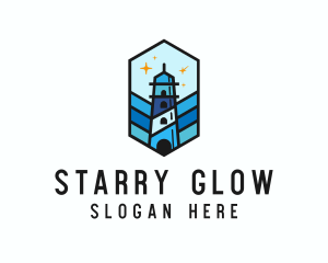 Starry Night Lighthouse logo design