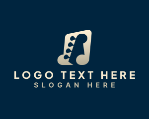 Guitar - Music Note Instrument logo design