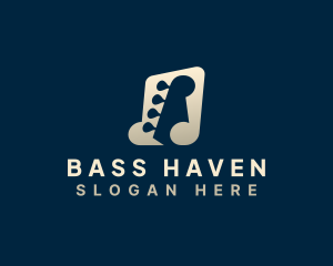 Bass - Music Note Instrument logo design