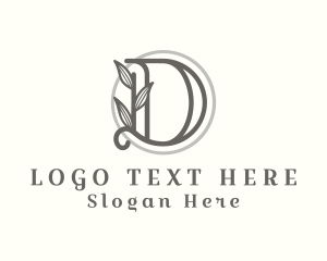Natural - Leaf Spa Letter D logo design