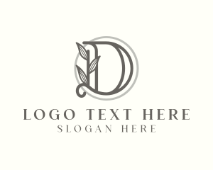 Dermatology - Leaf Spa Letter D logo design