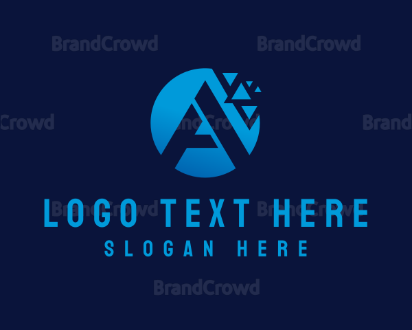 Digital Pixel Letter A Logo