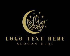 Gold - Moon Precious Stone logo design