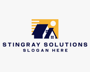 House Residential Roofing  logo design