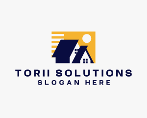 House Residential Roofing  logo design