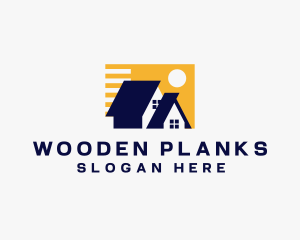 House Residential Roofing  logo design