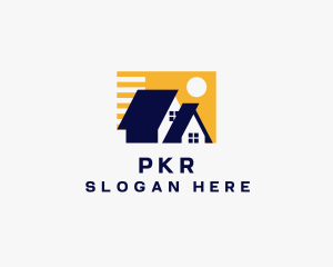 House Residential Roofing  logo design