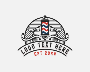 Barber Pole - Barbershop Grooming Styling logo design