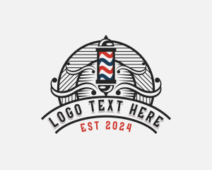 Emblem - Barbershop Grooming Styling logo design