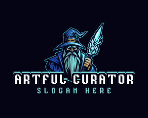 Magician Wizard Staff  logo design