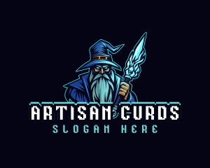 Magician Wizard Staff  logo design