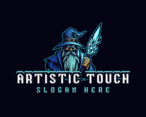 Magician Wizard Staff  logo design