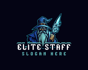 Magician Wizard Staff  logo design