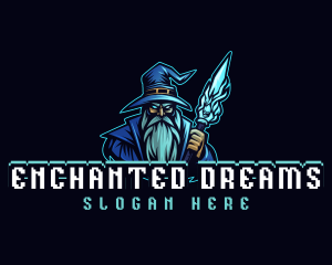 Enchanted - Magician Wizard Staff logo design