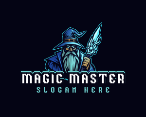 Wizard - Magician Wizard Staff logo design