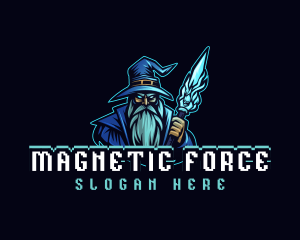 Magician Wizard Staff  logo design