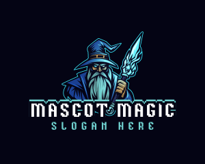 Magician Wizard Staff  logo design