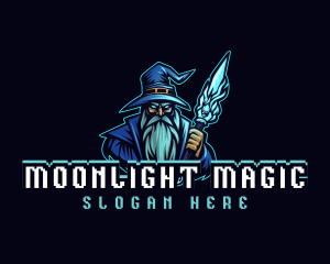 Magician Wizard Staff  logo design