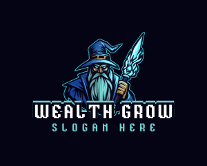 Magician Wizard Staff  logo design