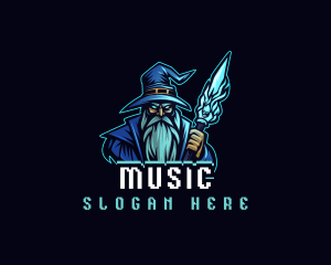 Magician Wizard Staff  logo design