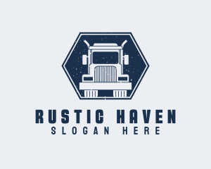 Rustic Hexagon Truck logo design