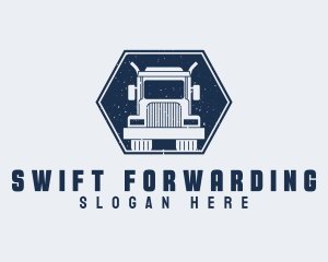 Rustic Hexagon Truck logo design