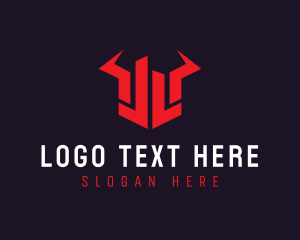 Gaming - Bull Horns Letter JL logo design