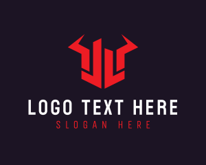 Gamer - Bull Horns Letter JL logo design