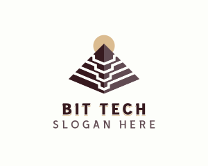 Tech Pyramid Structure logo design