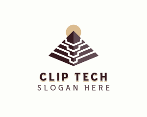 Tech Pyramid Structure logo design