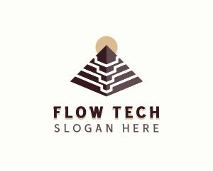 Tech Pyramid Structure logo design