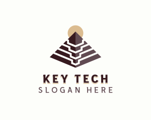 Tech Pyramid Structure logo design