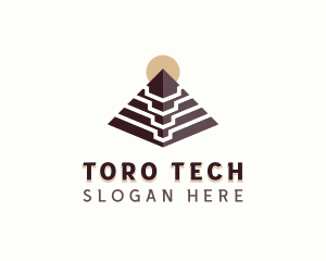 Tech Pyramid Structure logo design