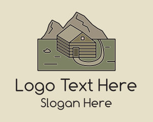 Trekking - Remote Mountain Cabin logo design