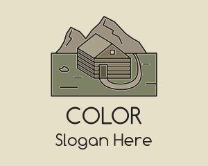 Remote Mountain Cabin logo design