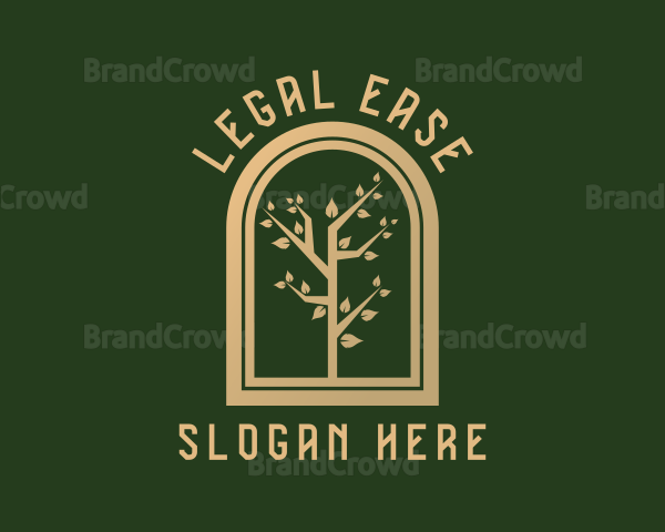 Golden Tree Leaves Logo