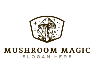 Mushroom - Mushroom Plant Sparkle logo design