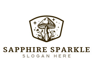 Mushroom Plant Sparkle logo design