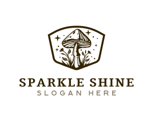 Mushroom Plant Sparkle logo design