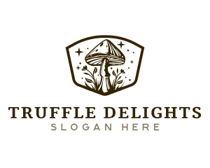 Truffle - Mushroom Plant Sparkle logo design