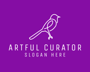 Sparrow Bird Line Art logo design