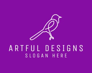 Sparrow Bird Line Art logo design