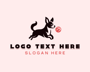 Dog Walker - Chihuahua Dog Ball logo design