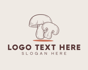 Vegan - Healthy Food Mushroom logo design