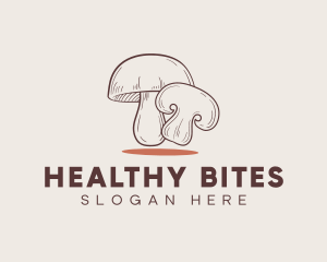 Healthy Food Mushroom logo design