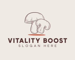 Healthy Food Mushroom logo design