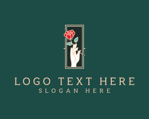 Elegant - Dainty Hand Rose logo design
