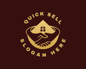 Sell - House Contractor Handshake logo design